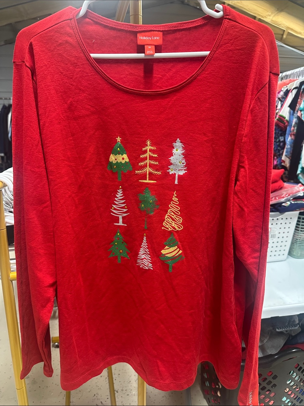 NWT WOMEN’S HOLIDAY LANE, LONG SLEEVE TOP